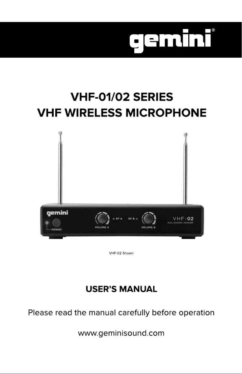 Page 1 de la notice Manuel utilisateur Gemini VHF-02M