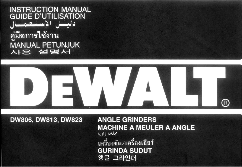 Page n°1 - Manuel utilisateur DeWalt DW806
