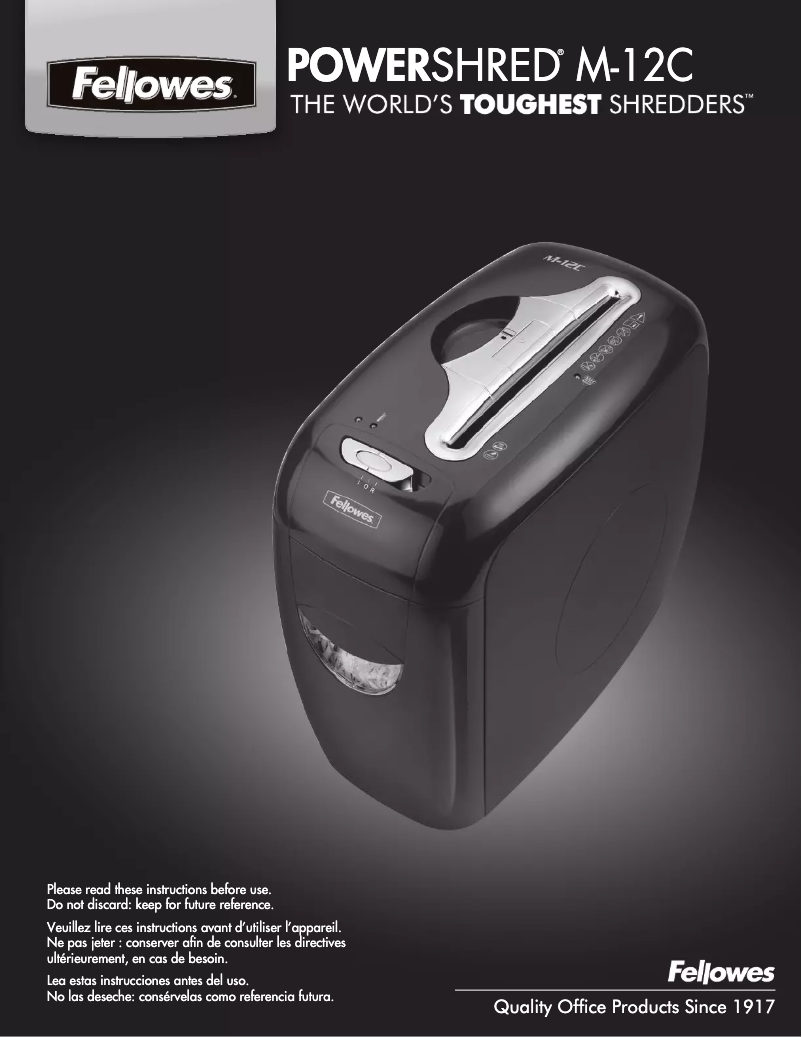 Página 1 del manual Manual de usuario Fellowes Powershred M-12C