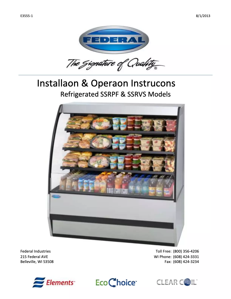 Page 1 de la notice Manuel utilisateur Federal SSRVS-5942