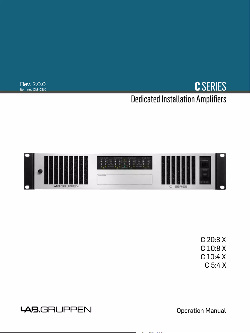 Page 1 de la notice Manuel utilisateur Lab Gruppen C10:8X