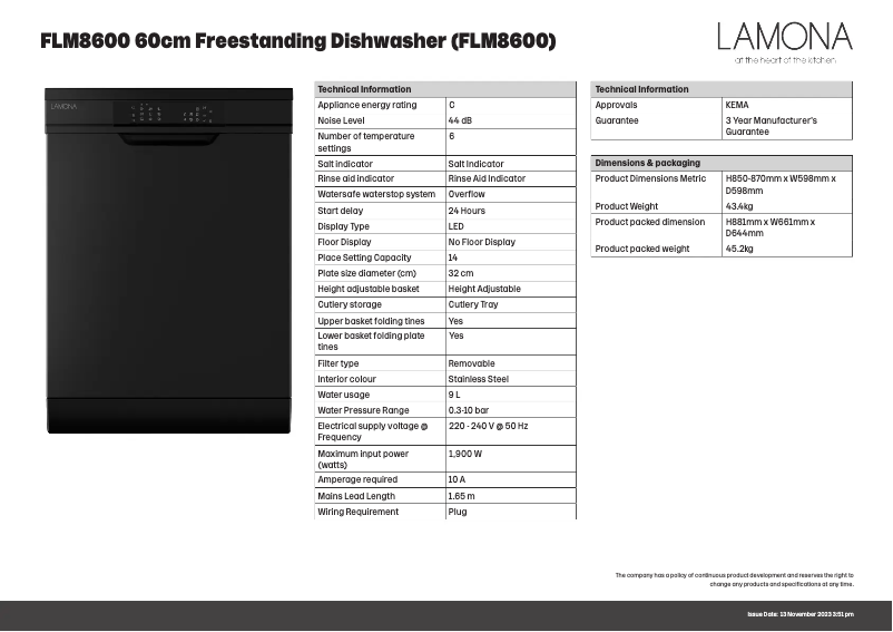 Image de la première page du manuel de l'appareil FLM8600