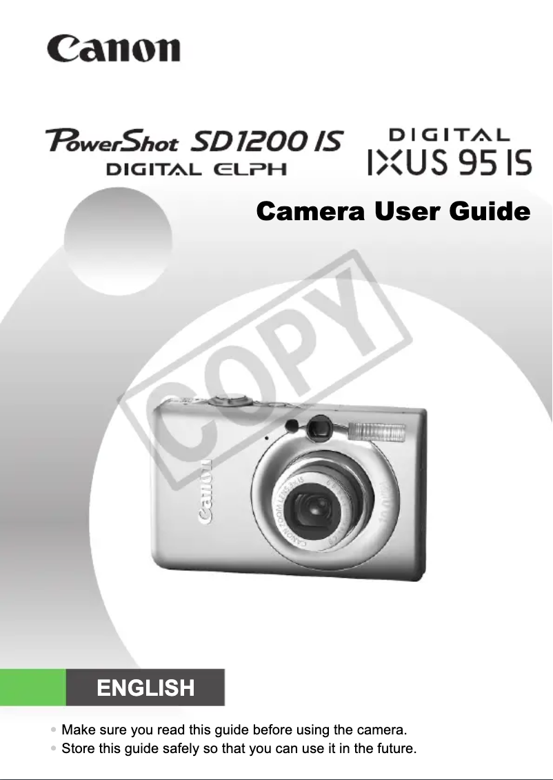 Image de la première page du manuel de l'appareil PowerShot SD1200 IS