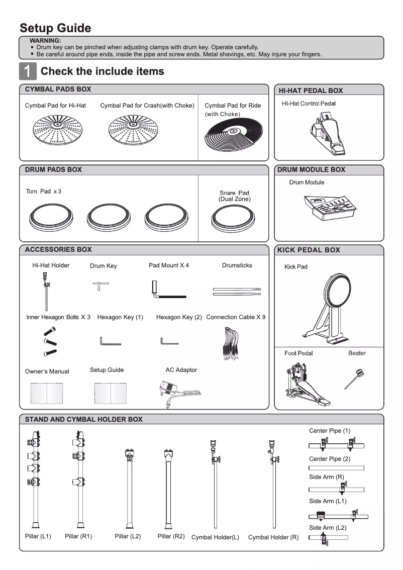Page 1 de la notice Guide d'installation Medeli DD522
