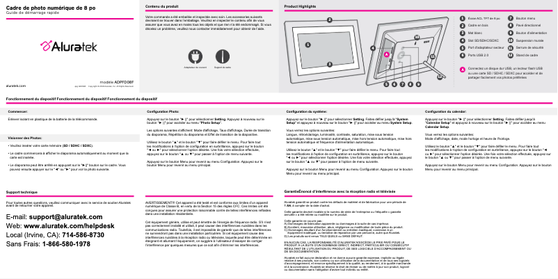 Image de la première page du manuel de l'appareil ADPFD08F