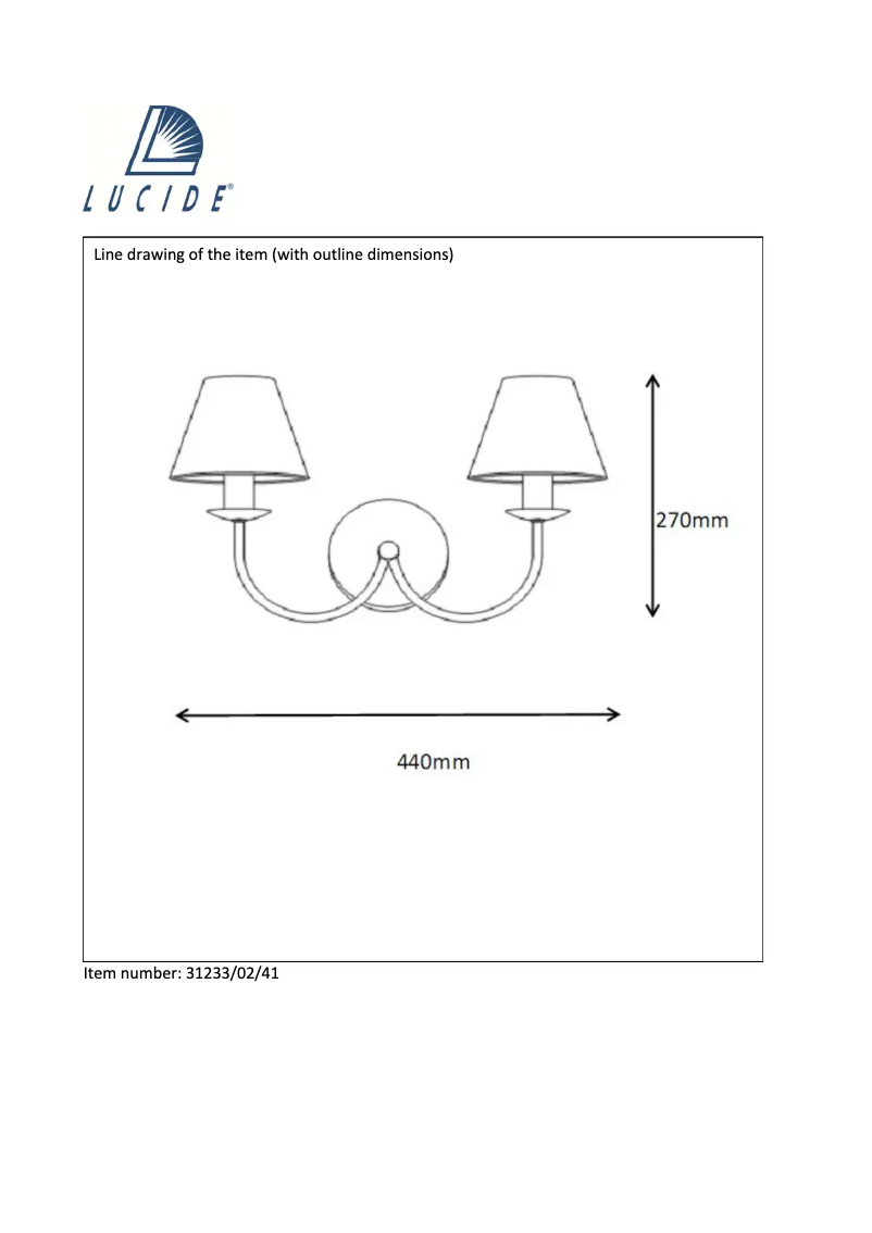 Page 1 de la notice Manuel utilisateur Lucide Campagne 31233/02/41