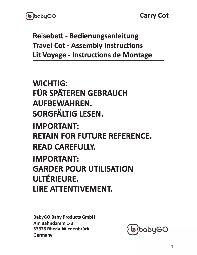 Página 1 del manual Manual de usuario BabyGO Moonstars