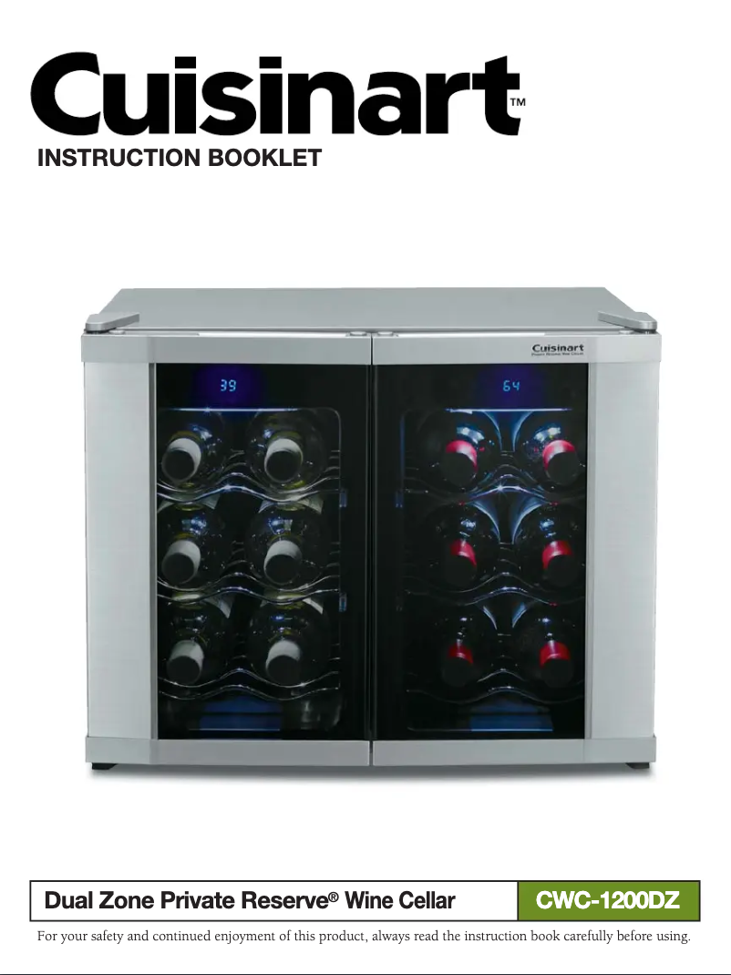 Page 1 de la notice Manuel utilisateur Cuisinart Private Reserve CWC-1200DZ