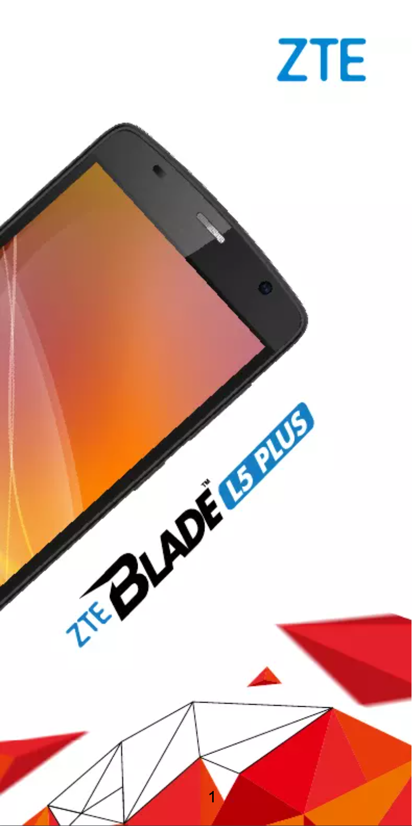 Page n°1 - Manuel utilisateur ZTE Blade L5 Plus