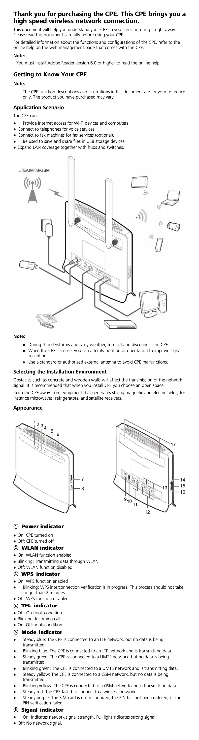 Page 1 de la notice Manuel utilisateur Huawei B593s-22
