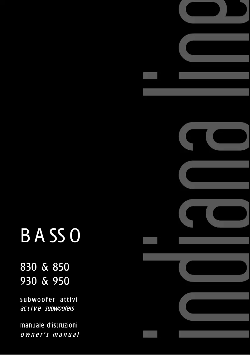 Page n°1 - Manuel utilisateur Indiana Line Basso 830
