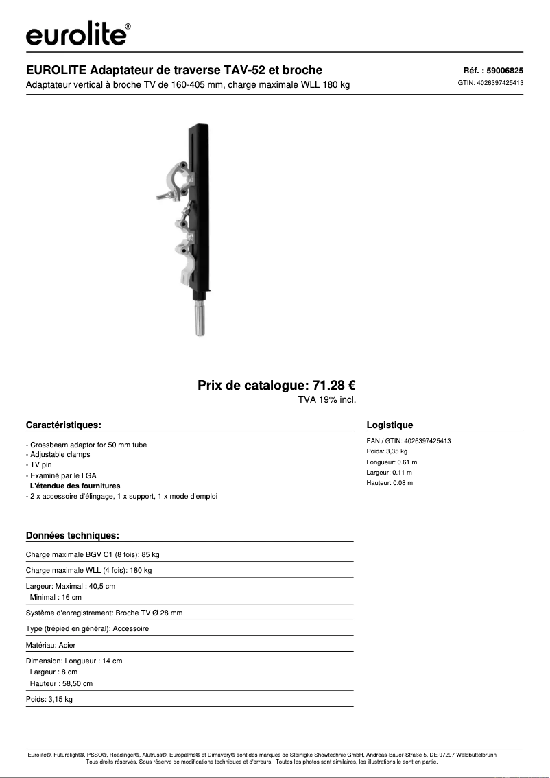 Image de la première page du manuel de l'appareil TAV-52