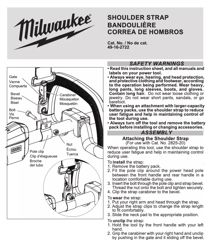Page n°1 - Manuel utilisateur Milwaukee 49-16-2722