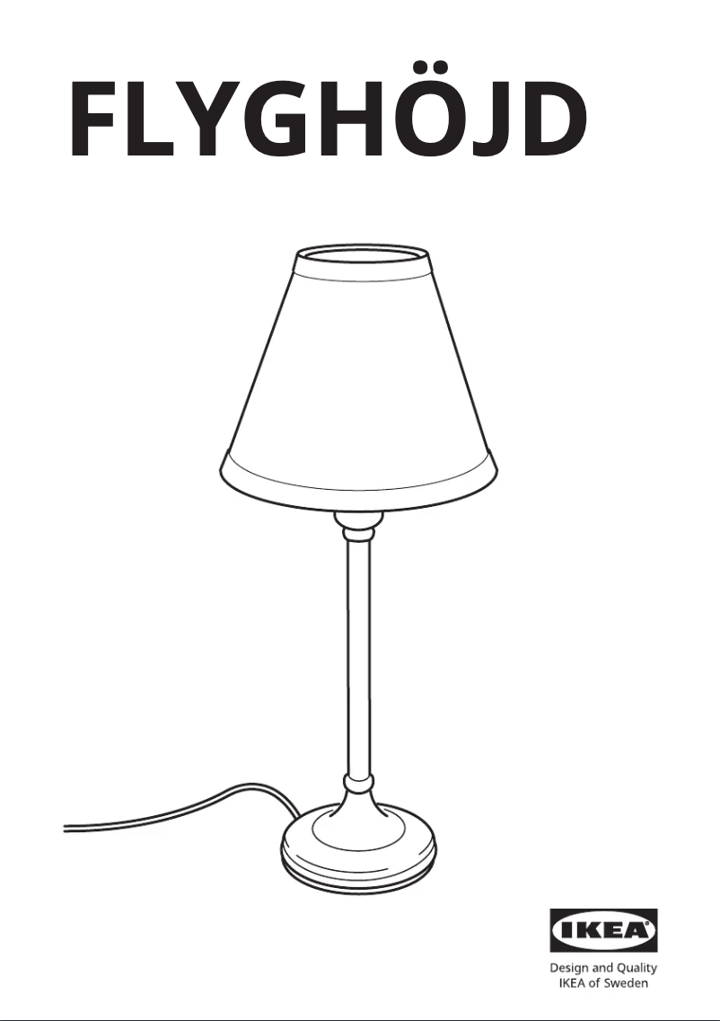 Page 1 de la notice Manuel utilisateur Ikea FLYGHÖJD 105.244.61