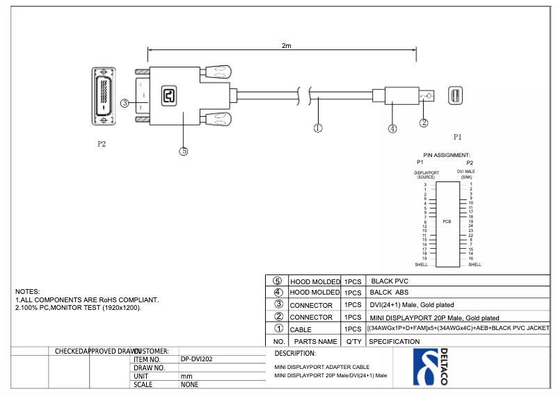Imagen de la primera página del manual del dispositivo DP-DVI202