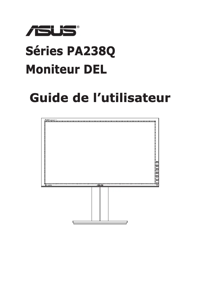 Page n°1 - Manuel utilisateur Asus PA238Q