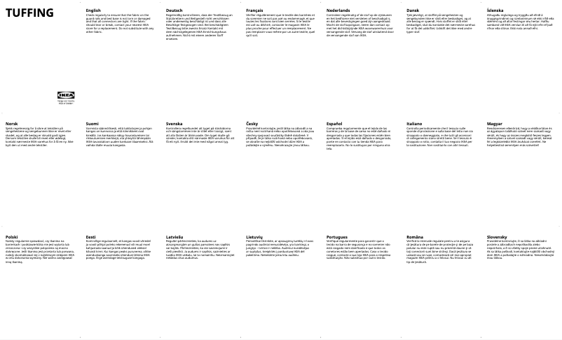 Page 1 de la notice Manuel utilisateur Ikea TUFFING 802.392.34