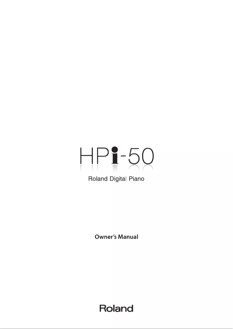 Page 1 de la notice Manuel utilisateur Roland HPi-50