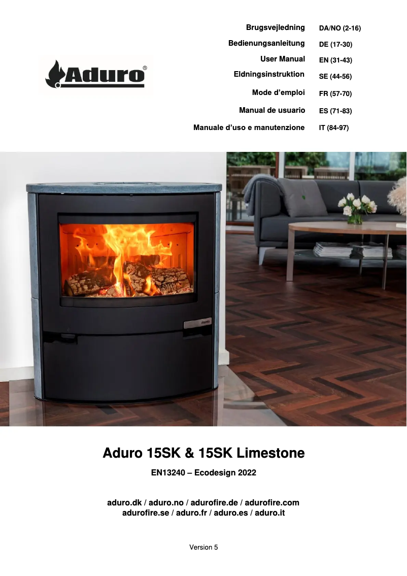 Página 1 del manual Manual de usuario Aduro 15SK Limestone