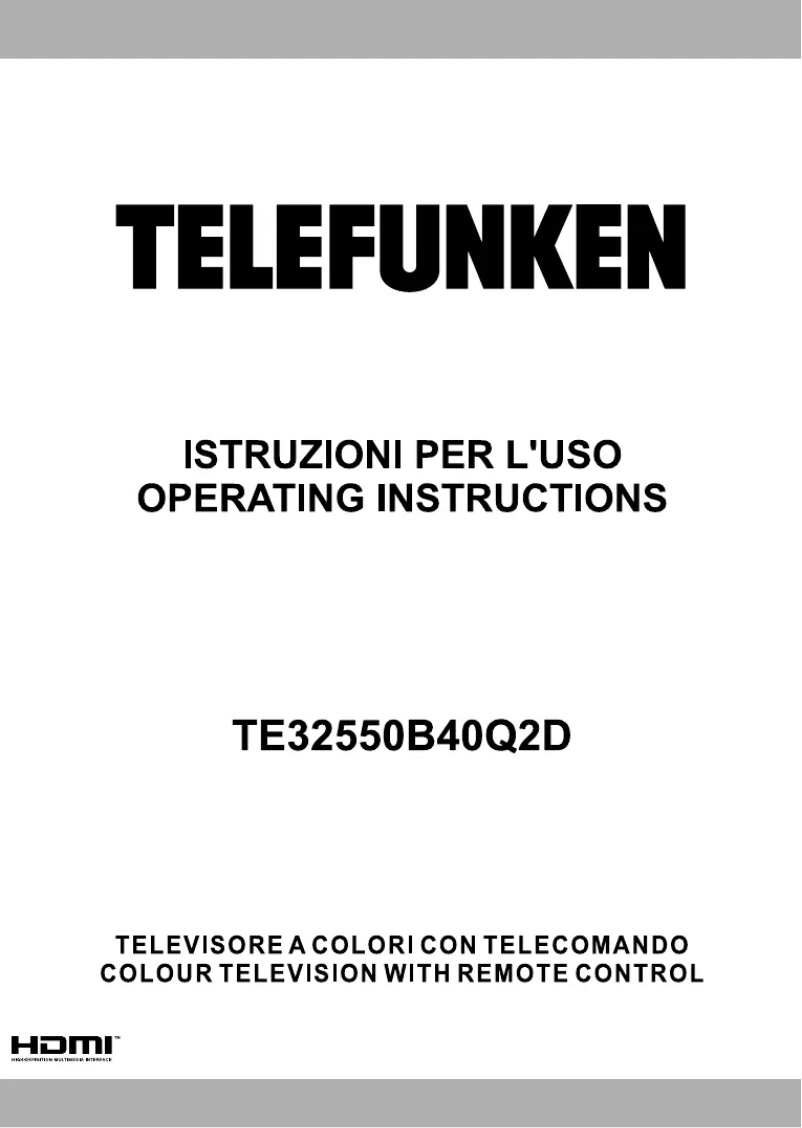 Page n°1 - Manuel utilisateur Telefunken TE32550B40Q2D