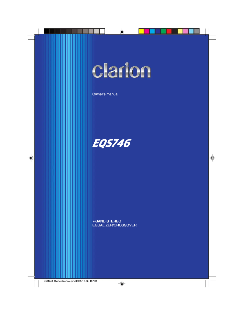 Página 1 del manual Manual de usuario Clarion EQS746
