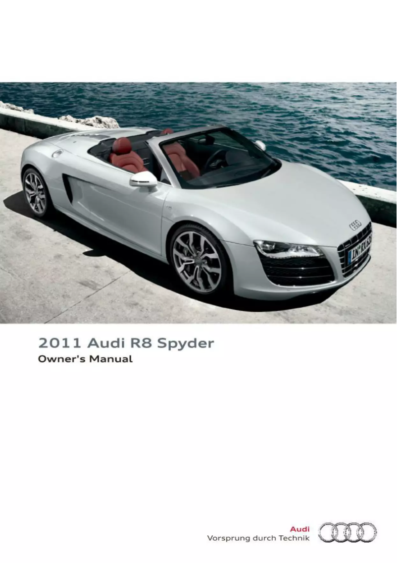 Image de la première page du manuel de l'appareil R8 Spyder (2011)