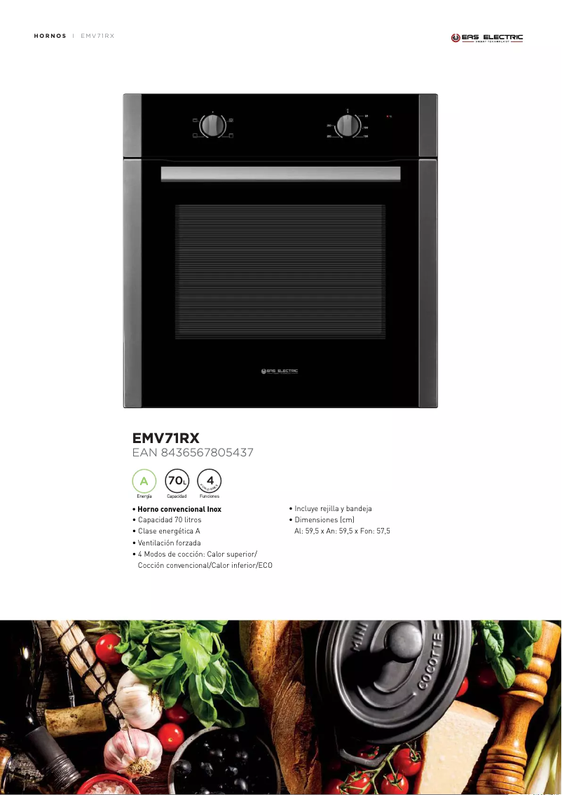 Page n°1 - Fiche technique EAS Electric EMV71RX