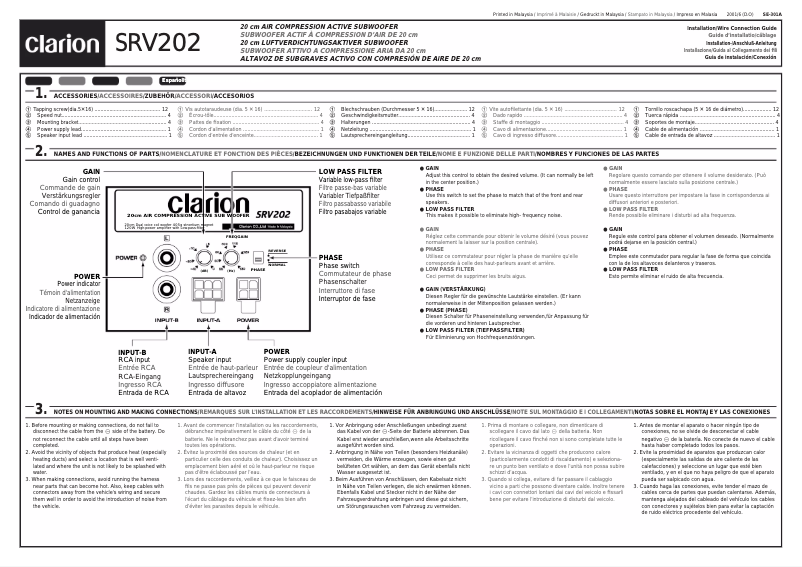 Page 1 de la notice Manuel utilisateur Clarion SRV202