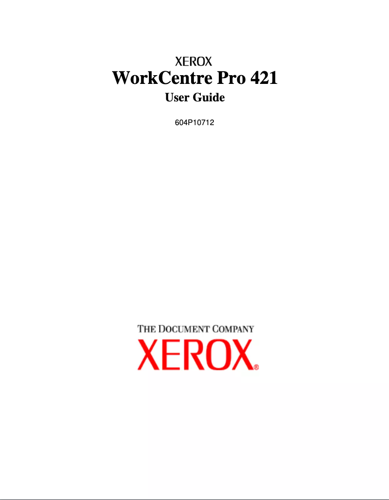 Página 1 del manual Manual de usuario Xerox WorkCentre Pro 421Pi