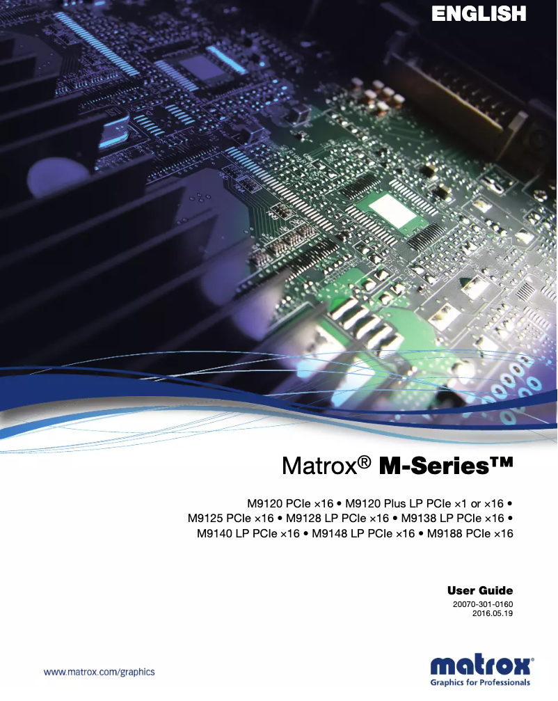 Page n°1 - Manuel utilisateur Matrox M9148 LP PCIe x16