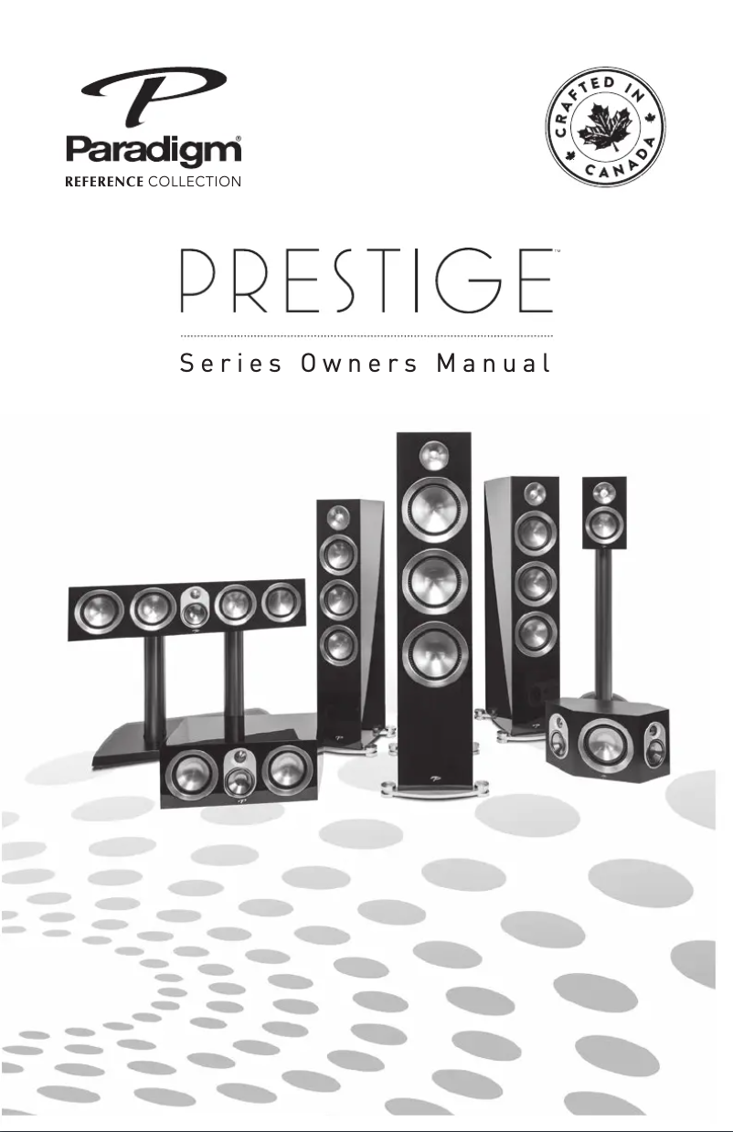 Page 1 of the manual User Manual Paradigm Prestige 25S
