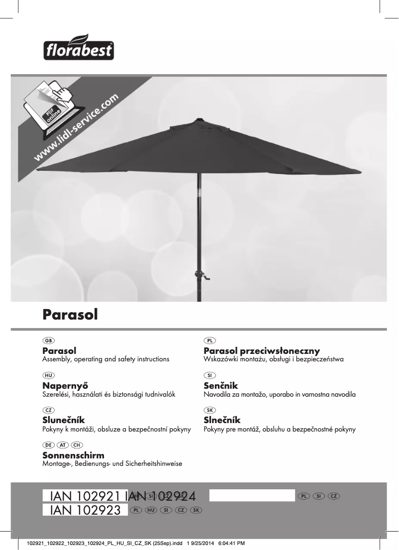 Imagen de la primera página del manual del dispositivo IAN 102921