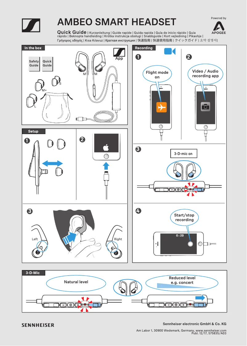 Page 1 de la notice Manuel utilisateur Sennheiser AMBEO Smart