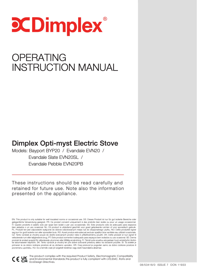 Page n°1 - Manuel utilisateur Dimplex EVN20