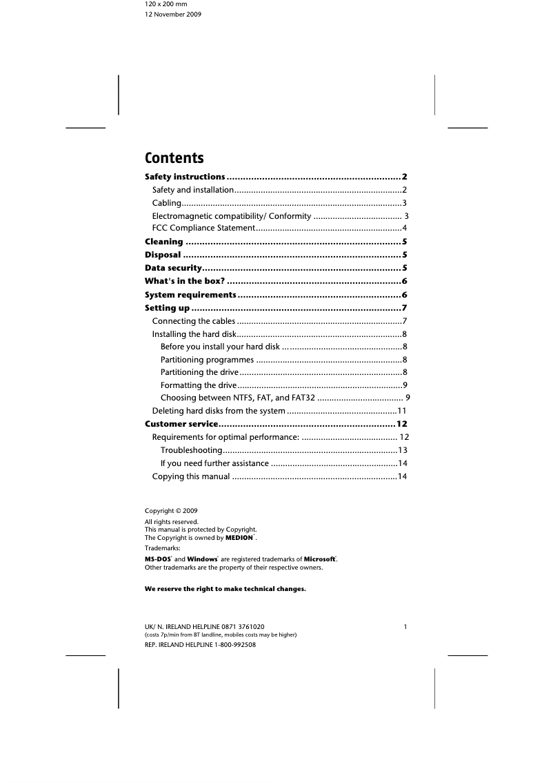 Image de la première page du manuel de l'appareil E82722 (MD 90128)