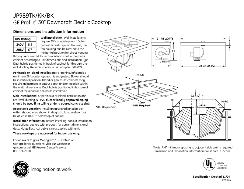 First page image of the manual for Profile JP989KKCC