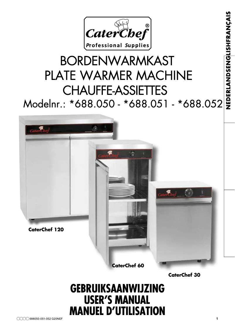 Page n°1 - Manuel utilisateur CaterChef 688.050