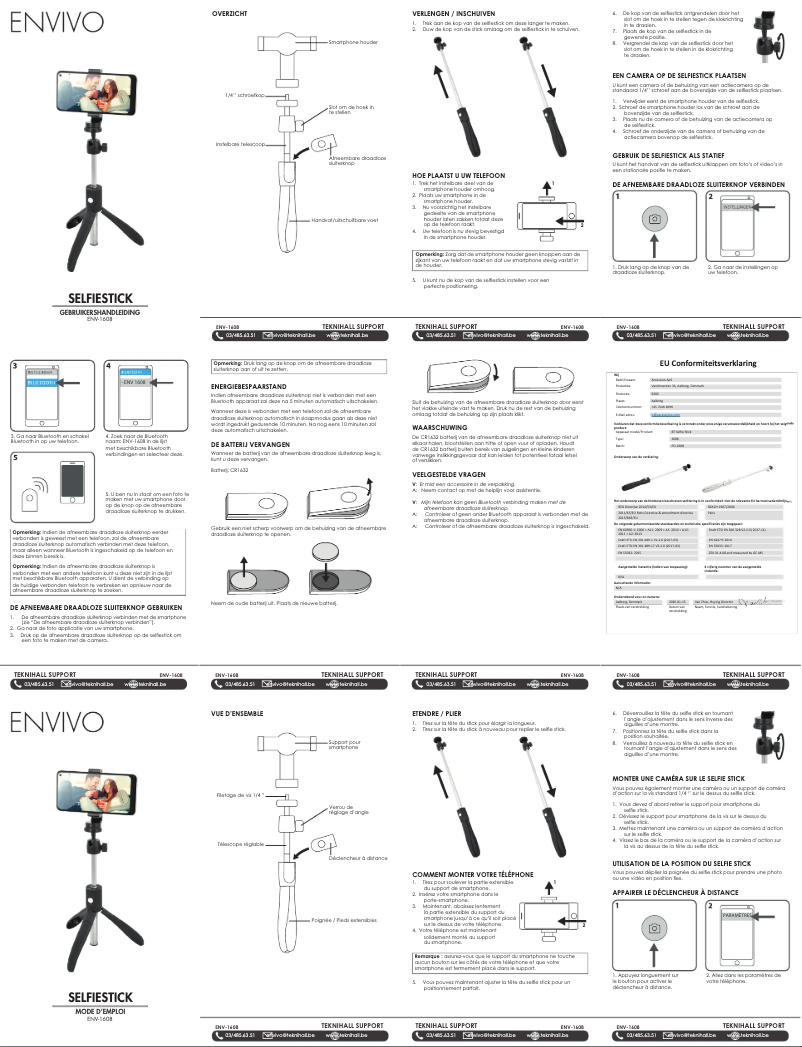 Page 1 de la notice Manuel utilisateur Envivo ENV-1608