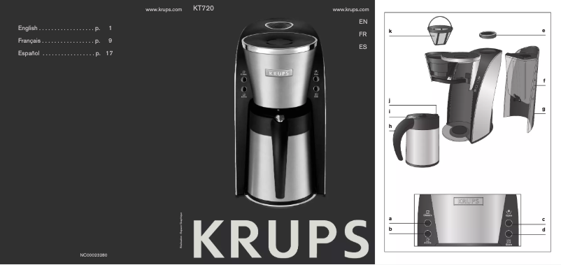 Page n°1 - Manuel utilisateur Krups KT720D50