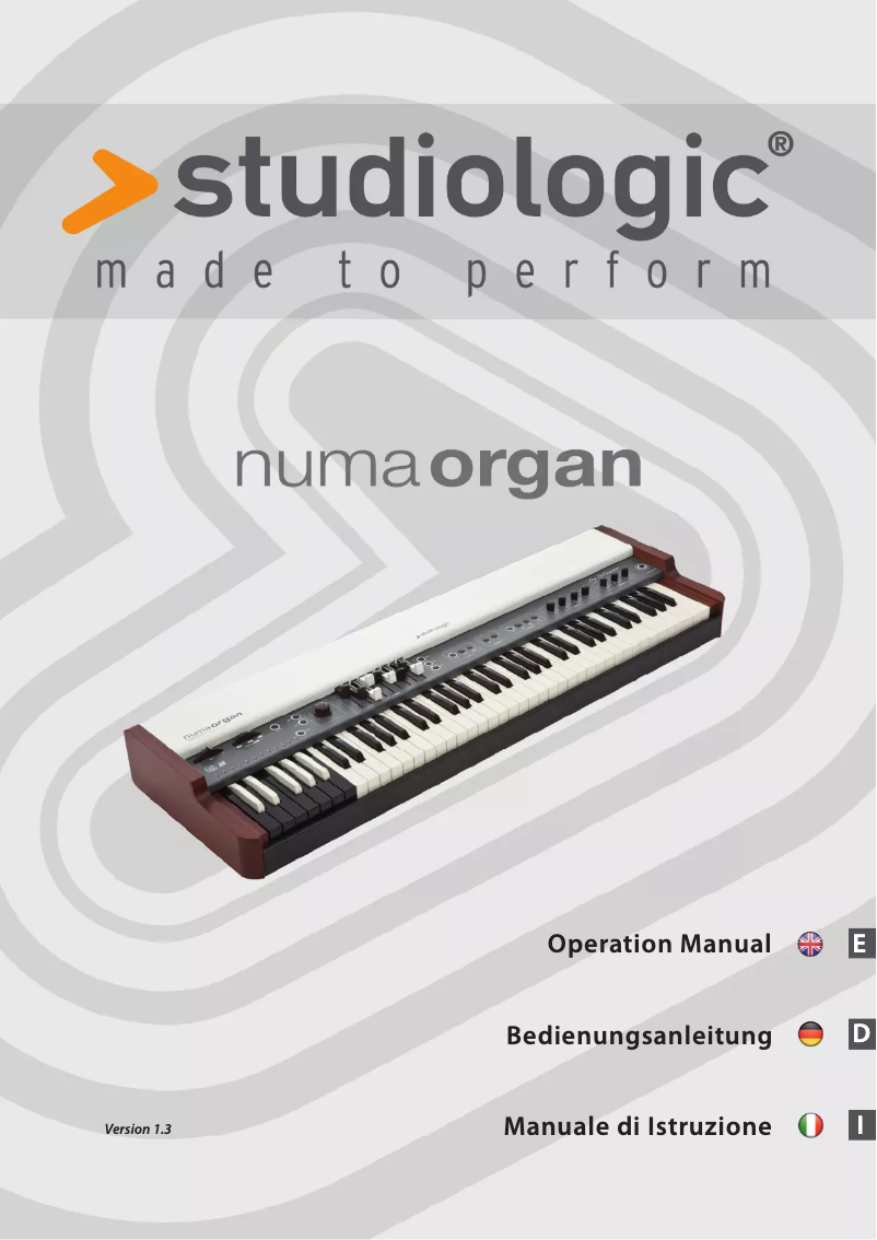 Image de la première page du manuel de l'appareil NUMA Organ