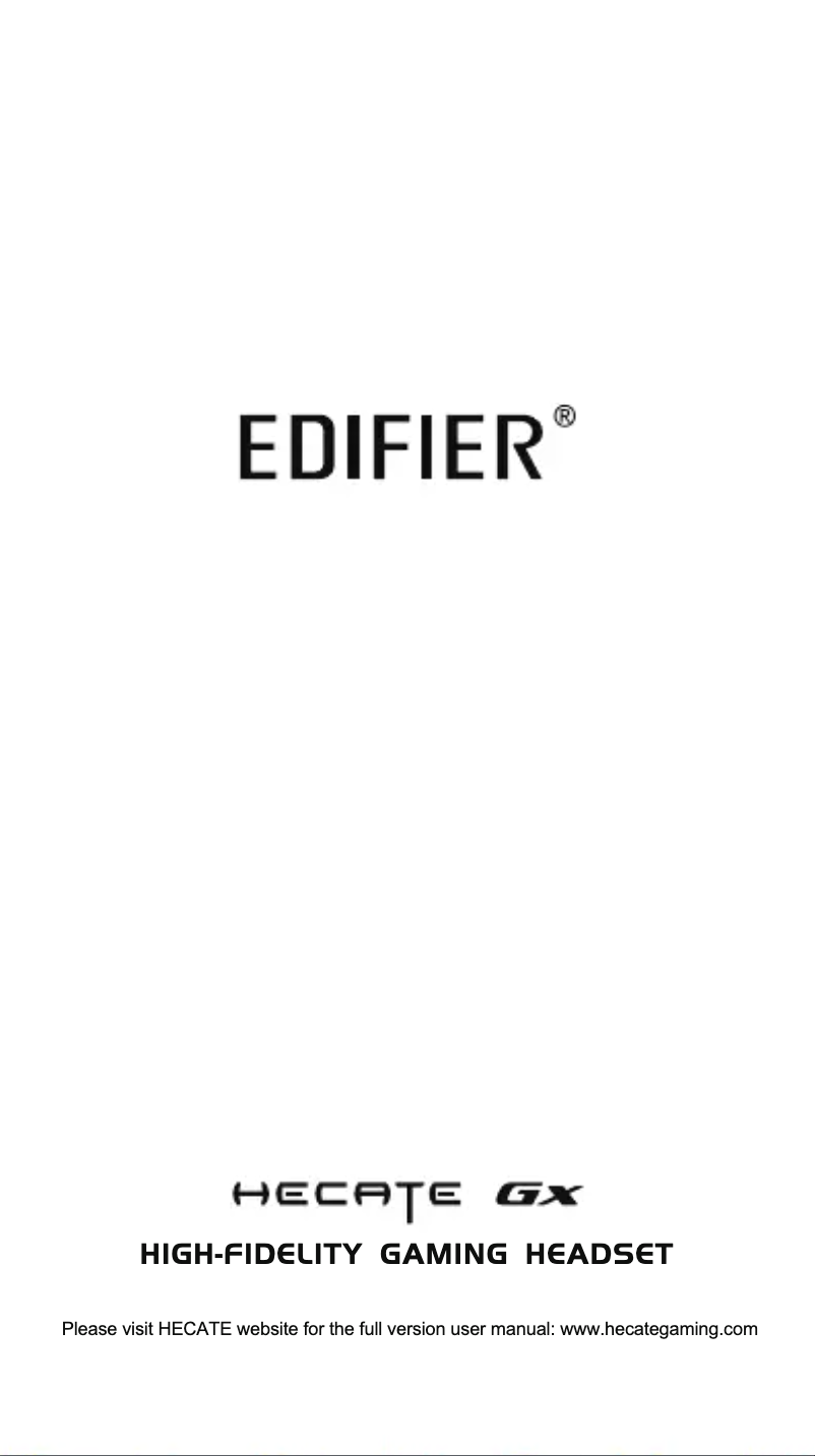 Page n°1 - Manuel utilisateur Edifier Hecate Gx