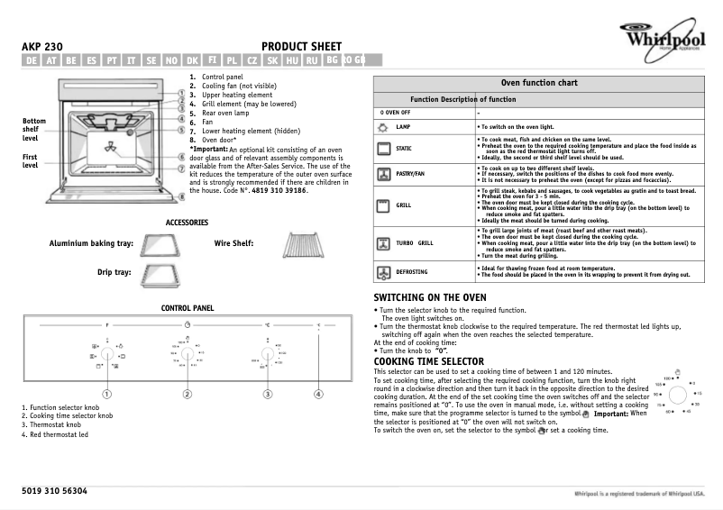 Image de la première page du manuel de l'appareil AKP 230 IX