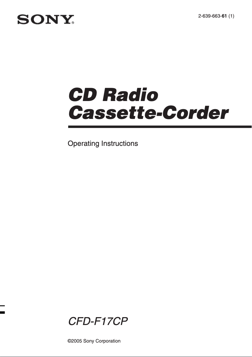 Image de la première page du manuel de l'appareil CFD-F17CP