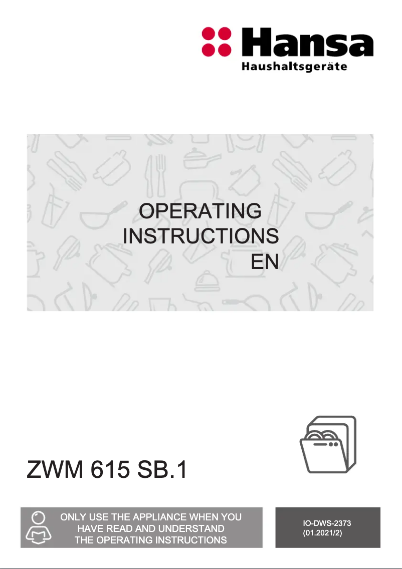Page n°1 - Manuel utilisateur Hansa ZWM 615 SB.1