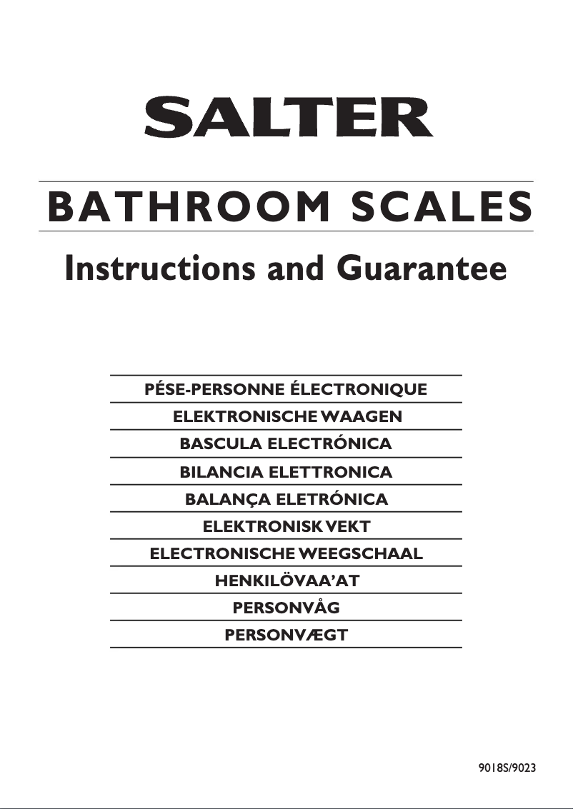 Page n°1 - Manuel utilisateur Salter 9018S SV3R Glass