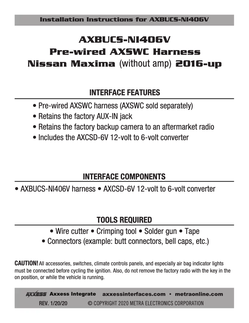 Page 1 de la notice Manuel utilisateur AXESS AXBUCS-NI406V