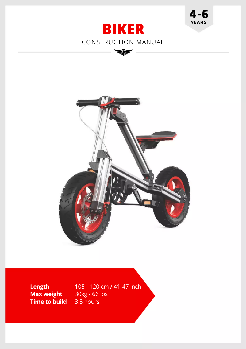 Page 1 de la notice Manuel utilisateur Infento Master Creator Kit Biker