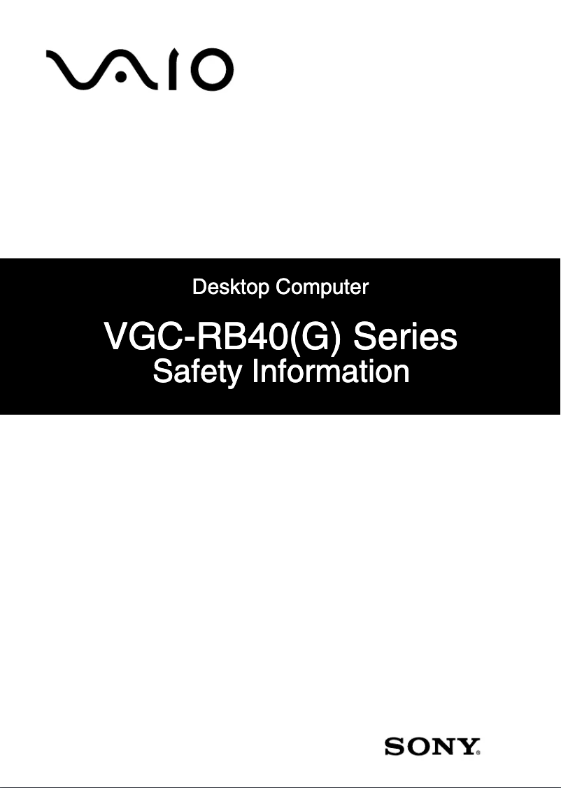 Página 1 del manual Instrucciones de seguridad Sony Vaio VGC-RB41P