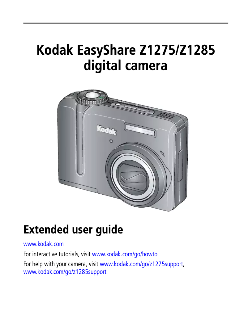 Page n°1 - Manuel utilisateur Kodak EasyShare Z1285