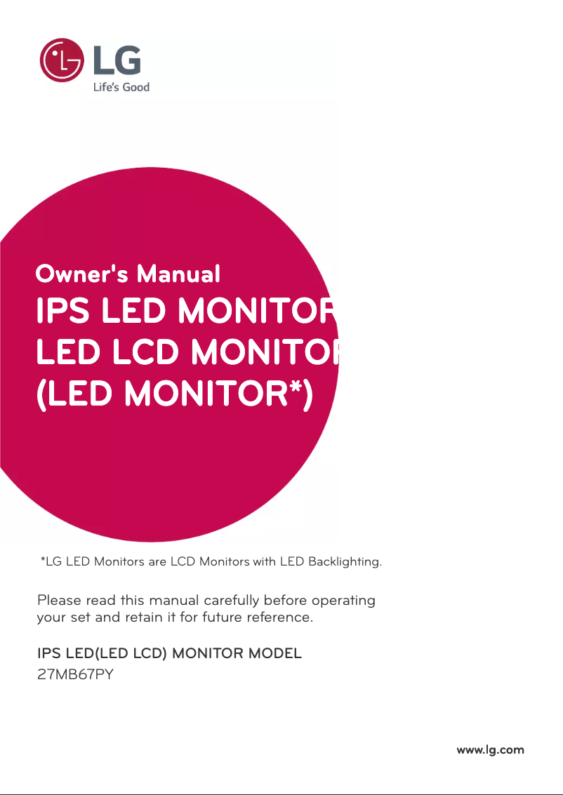 Image de la première page du manuel de l'appareil 27MB67PY-B